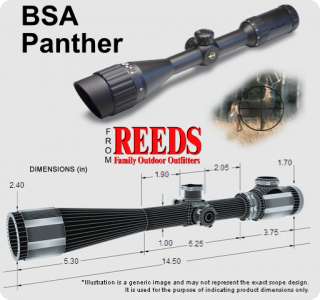BSA Panther Scope 2.5 10x44 AO Matte   PAN2510X44  