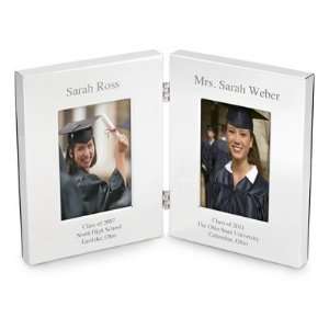  Personalized Double Hinged Silver 2 X 3 Picture Frame 