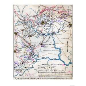 Second Battle of Bull Run   Civil War Panoramic Map Premium Poster 