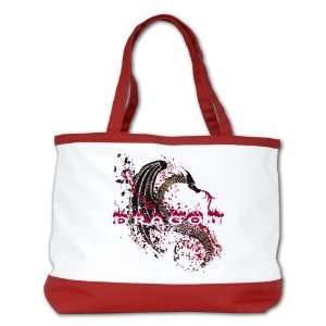  Shoulder Bag Purse (2 Sided) Red Dragon Grafitti Grunge 