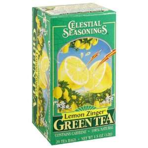 Celestial Seasonings 100% Natural Lemon Zinger Herbal Tea 20 ct (Pack 