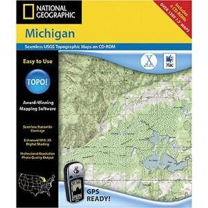   National Geographic TOPO Michigan Map CD ROM (Mac) GPS & Navigation