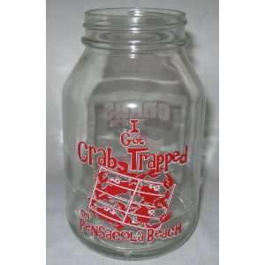  Crab Trapped Spring Break 2008 Souvenir Quart Jar Mug 