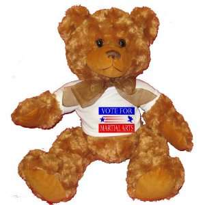  VOTE FOR MARTIAL ARTS Plush Teddy Bear with WHITE T Shirt 