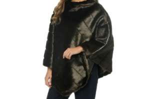 Womens faux fur Mink Poncho wrap cape jacket plus 2X  