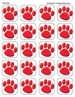 120 RED PAW PRINTS STICKERS Cats Dogs Paws NEW 088231957768  