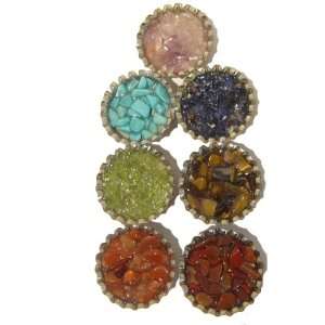  Chakra Magnet Set 01 Amethyst ite Peridot Carnelian 