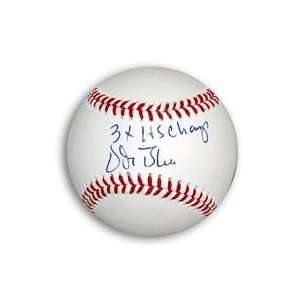  Signed Blue Vida Ball   with 3X WS Champs Inscription 