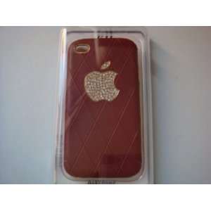  New Rhinestone Red Synthetic Leather Iphone 4 & 4s Case 