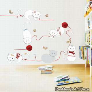 KR 33 Cats, Decal Self Adhesive Home Wall Art Sticker  