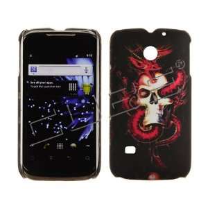 Huawei M865 M 865 Ascend 2 II 1 Piece Black with Red Dragon Skull 