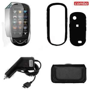  Car Charger + Black Horizontal Leather Pouch for Samsung Sunburst A697