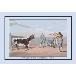 Spanish Bull Fighting, No. 7 Attack By the Banderilleros 20x30 Poster 