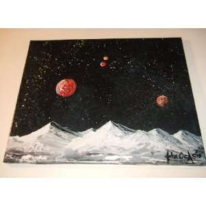  SPACE MODERN ART PAINTING ENTITLED VIEW FROM A DISTANT MOON Home