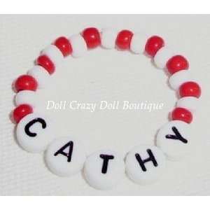   New Red/White Doll NAME BRACELET for Chatty Cathy Dolls Toys & Games