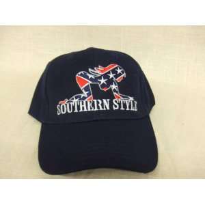  SOUTHERN STYLE Rebel Flag Hat Navy Dark Blue Baseball Cap 