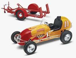 25 Kurtis Kraft Offenhauser Midget Racer & Trailer Plastic Model Kit