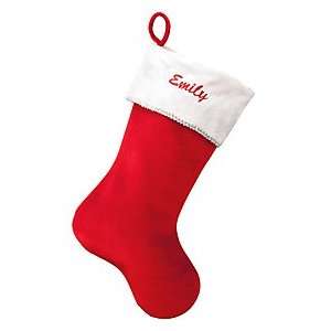  Personalized Red and White Velvet Stocking