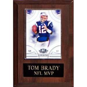  Tom Brady 4 1/2x 6 1/2 Cherry Finished Plaque Sports 