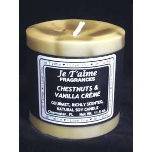  Chestnuts & Vanilla Creme Soy Chunk Pillar Candle 3 x 3 