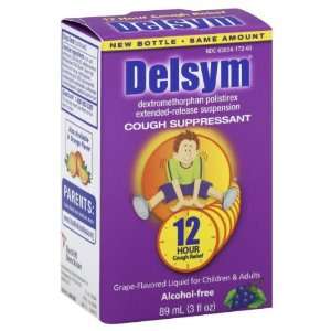  Delsym Cough Suppressant, Grape flavored Liquid, 3 Fl Oz 