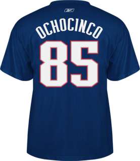 Chad Ochocinco New England Patriots Navy Reebok Name & Number T Shirt 