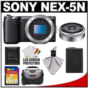  Sony Alpha NEX 5N Digital Camera Body (Black) with E 16mm 