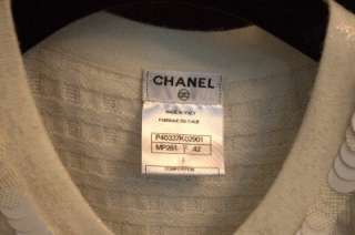 NEW CHANEL CASHMERE Sweater Jacket Cardigan CC Buttons Cream 