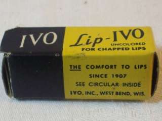 Vtg. IVO LIP for Chapped Lips Metal Tube in Box  
