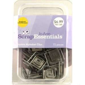    Jo Ann Scrap Essentials Square Alpha Clips   Silver