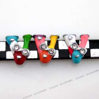   Wholesale Charms Letter V Bead Charm Fit 7mm Strap Wrist Band 190104