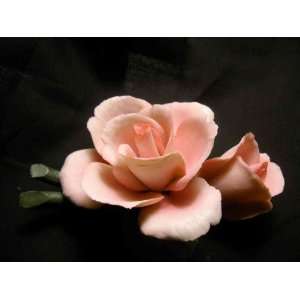  Pink Capodimonte Porcelain Roses 