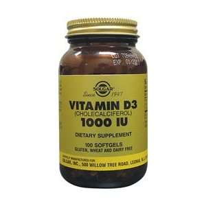 Solgar Vitamin D 1000 IU (Cholecalciferol)   100 Softgels