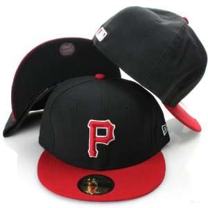   Tone Black Red Fitted 59 Fifty Hat Cap 
