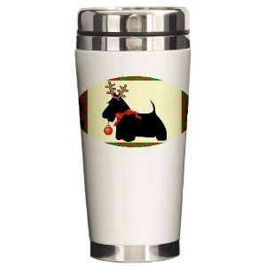  Scottie Dog Christmas Dog Ceramic Travel Mug by  