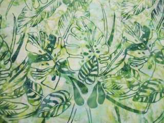   McKenna Ryan Tropical Leaves Philodendron Oregano Batik Fabric Yd