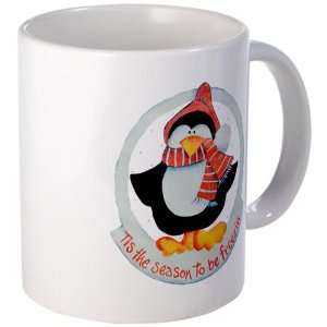  Mug (Coffee Drink Cup) Christmas Penguin Tis The Season To 