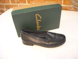 Clarks NAVY BLUE Leather Moody Gem LOAFER 7.5 NEW  