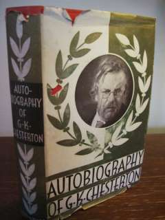 RARE 1st/3rd Edition AUTOBIOGRAPHY G.K. Chesterton 1936  