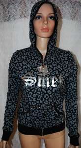 NWT Authentic Smet Studded Leopard Print Hoodie S  
