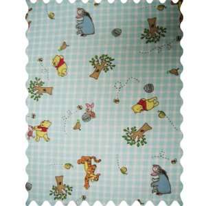  SheetWorld Pooh Blue Grid Fabric   By The Yard Baby