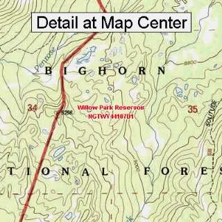 USGS Topographic Quadrangle Map   Willow Park Reservoir, Wyoming 