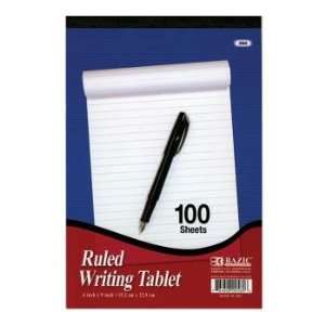  BAZIC Ruled Writing Tablet, 6 x 9 Inch, 100 Count Office 