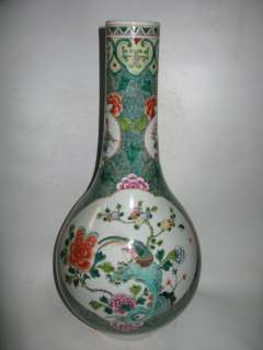 Chinese antique fascinating famille rose porcelain flower&bird vase 