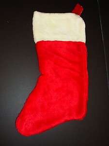 Red Plush Christmas Stocking Decoration Accessory New  