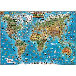  Round World Products HEMDIPUZWOR World Map Dinos Childrens 