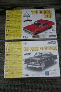 Lot of Lindberg model 1953 Ford Victoria 1964 Dodge 330 1/25  