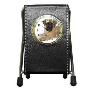  bullmastiff Puppy Dog 4 Pen Holder Desk Clock X0679 