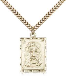 Gold Filled Holy Face Pendant Jesus Christ Medal Charm  