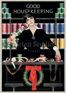 CHRISTMAS LADY Wrapping Packages COLES PHILLIPS Giclee  